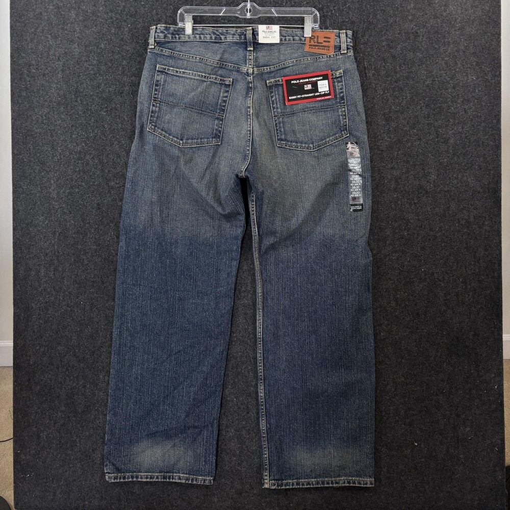 Vintage Polo Jeans Company RL Woodrow Jeans Men's 38x30 Baggy Fit Straight Leg